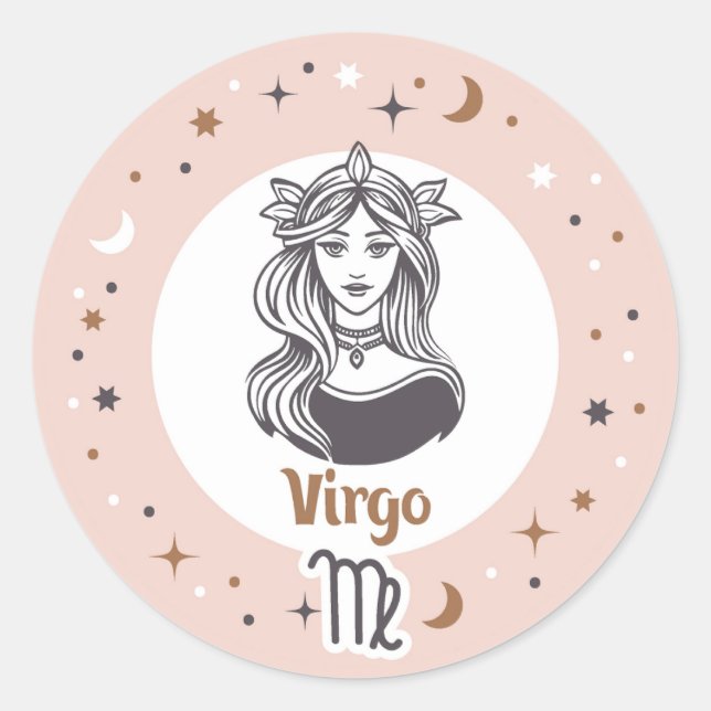 Sticker Rond SIGNE Zodiaque Virgo (Devant)