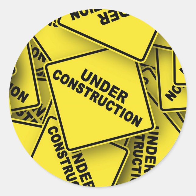 Sticker Rond Signes de construction en cours (Devant)
