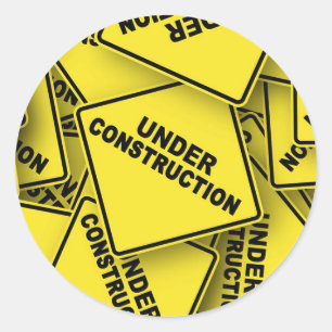 Sticker Rond Signes de construction en cours