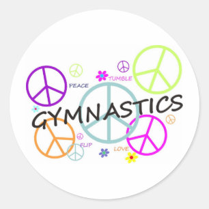 Sticker Rond Signes de paix de gymnastique