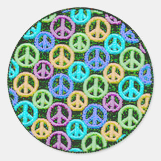 Sticker Rond Signes de paix tranquilles