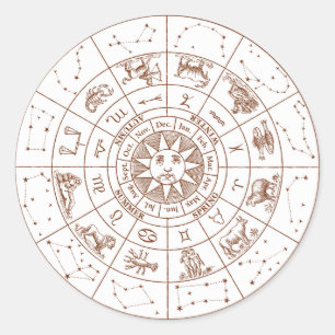 Sticker Rond Signes zodiaques