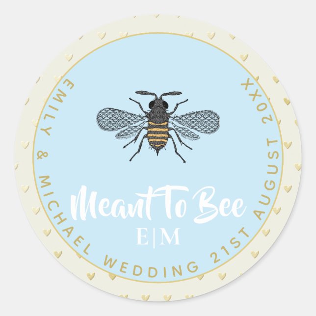 Sticker Rond Signifie Pour BEE Monogram Mariage Fête des mariée (Devant)