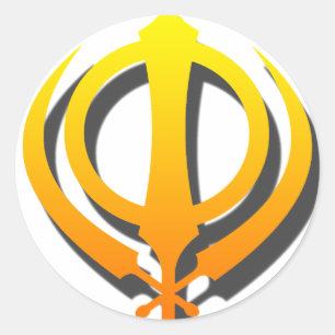 Sticker Rond Sikh Khanda Khalsa Sikhism Punjabi