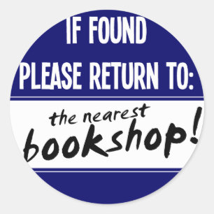 Sticker Rond S'il est trouvé, revenez à la librairie la plus pr