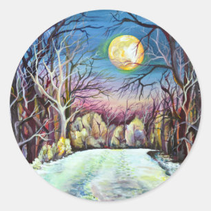 Sticker Rond Silent Night Winter