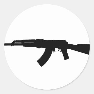 Sticker Rond Silhouette AK-47