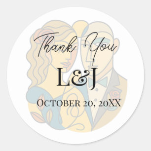 Sticker Rond Silhouette artistique Destination Mariage Art mode