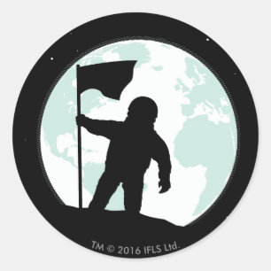 Sticker Rond Silhouette, astronaute