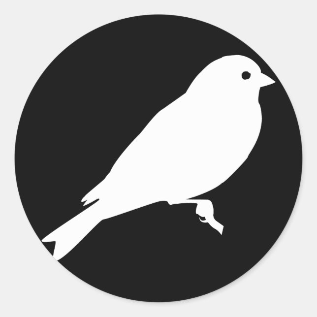 Sticker Rond Silhouette blanche américaine Goldfinch (Devant)
