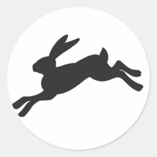 Sticker Rond Silhouette Bunny - Choisir la couleur arrière - p