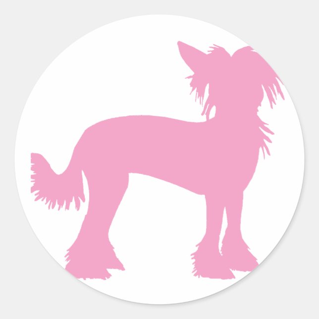 Sticker Rond Silhouette crêpée rose chinois (Devant)