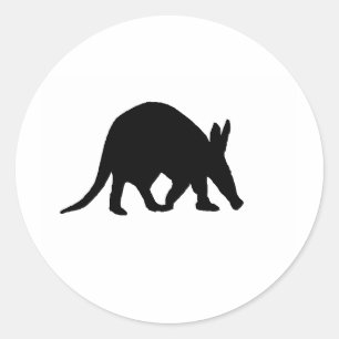 Sticker Rond Silhouette d'Aardvark
