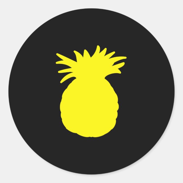 Sticker Rond Silhouette d'ananas jaune (Devant)