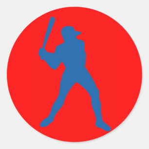 Sticker Rond silhouette de baseball