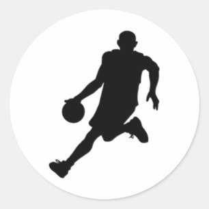 Sticker Rond Silhouette de basket