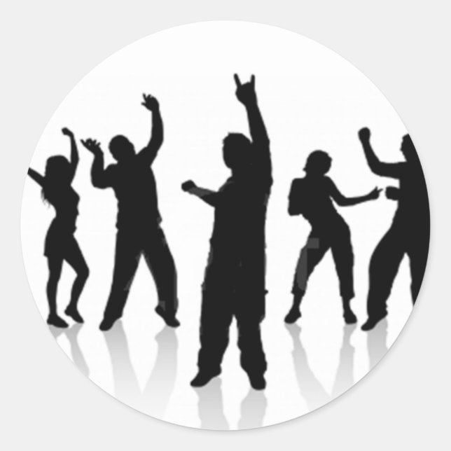 Sticker Rond Silhouette de danse (Devant)
