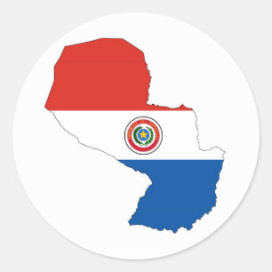 Sticker Rond silhouette de forme de carte de drapeau de pays du