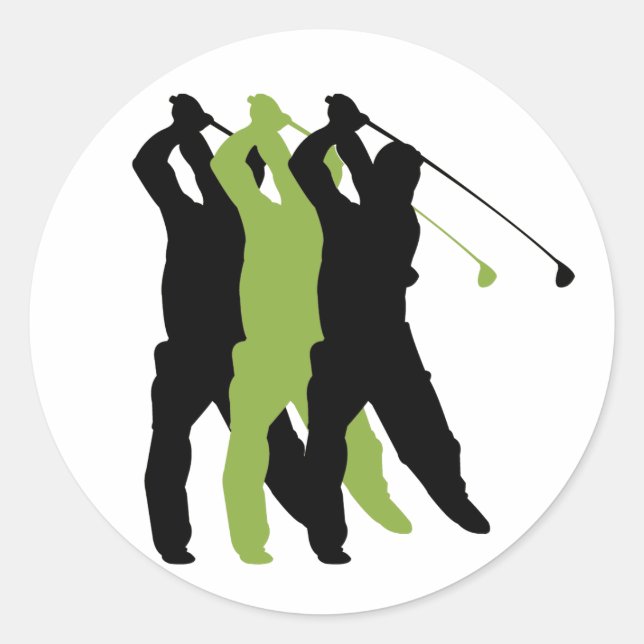 Sticker Rond Silhouette de golf (Devant)