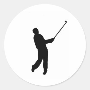 Sticker Rond Silhouette de Golfer