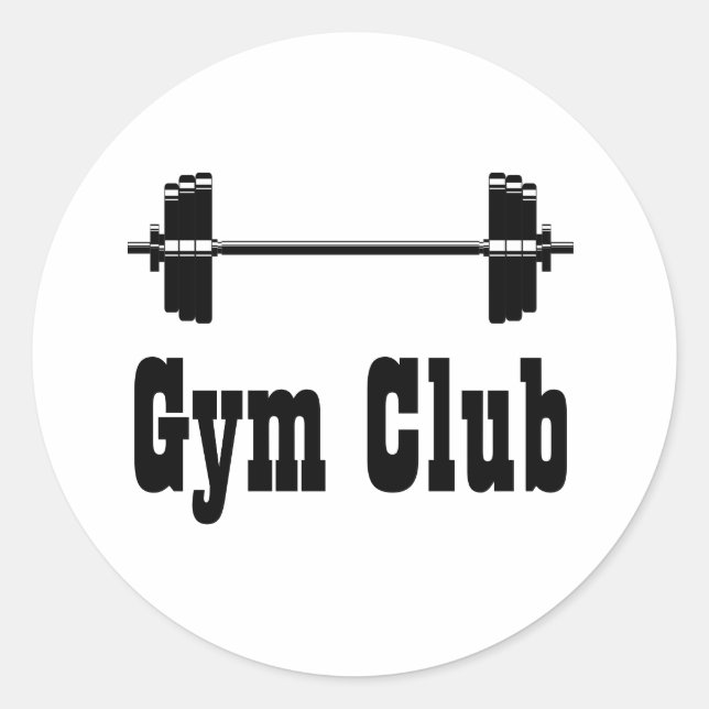 Sticker Rond Silhouette de la salle de gym Barbell (Devant)