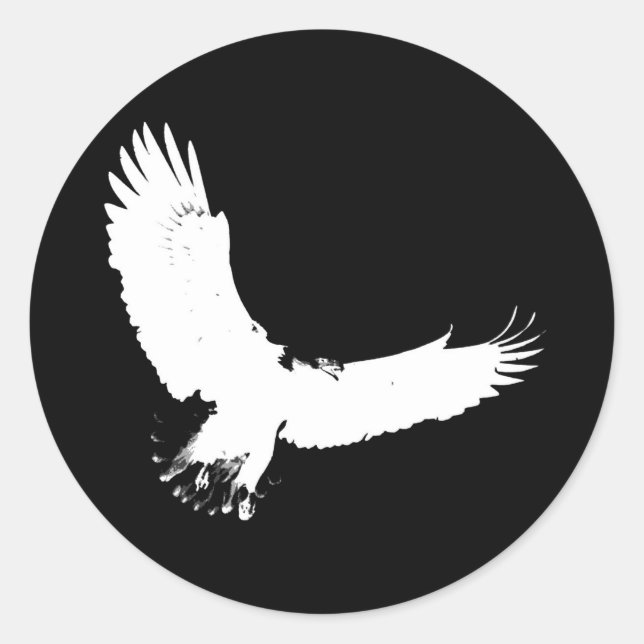 Sticker Rond Silhouette de l'aigle (Devant)