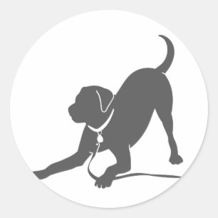 Sticker Rond Silhouette de l'extracteur Labrador
