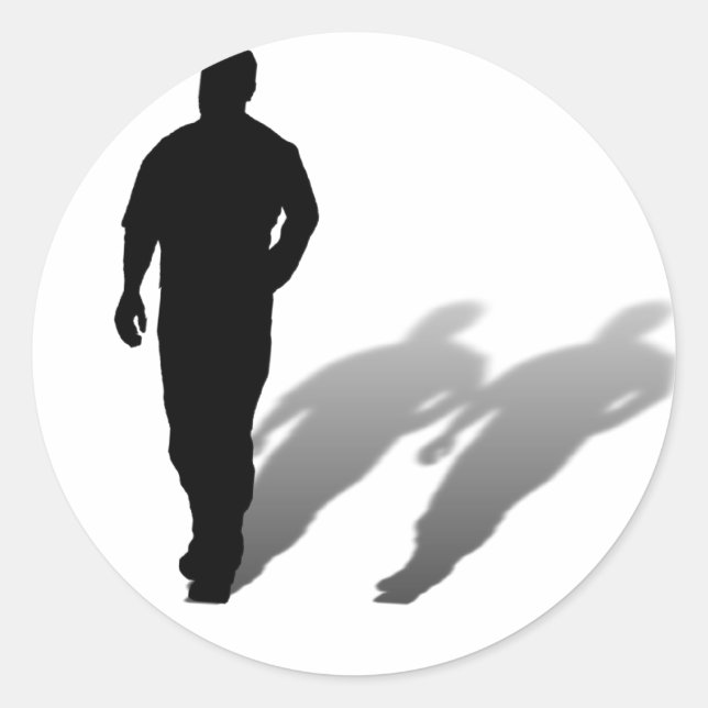 Sticker Rond Silhouette de l'homme disparu (Devant)
