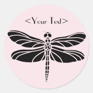 Sticker Rond Silhouette de libellule