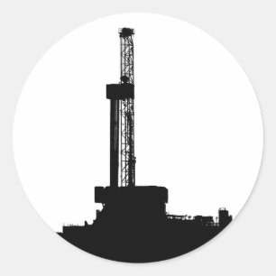 Sticker Rond Silhouette de l'outil de forage