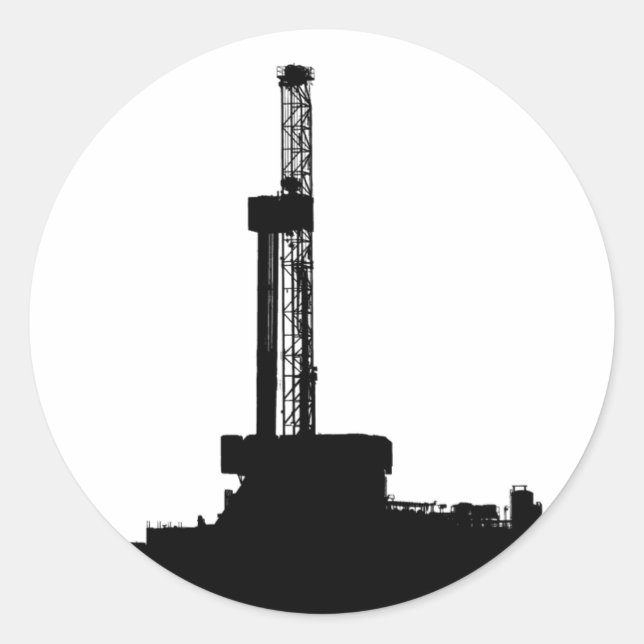 Sticker Rond Silhouette de l'outil de forage (Devant)