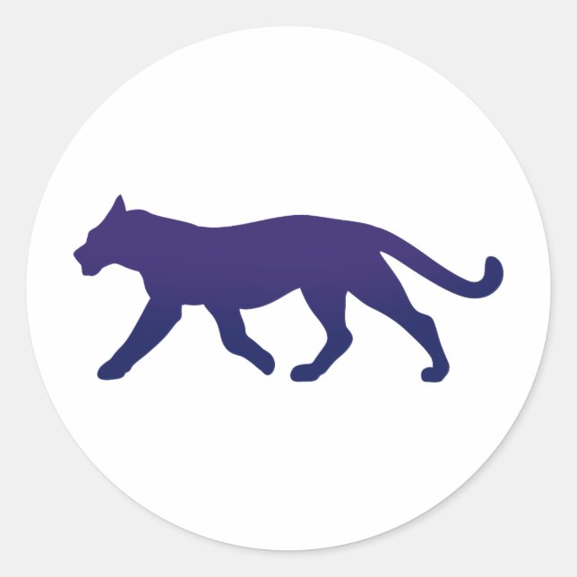 Sticker Rond Silhouette de panthère violette - Choisir le colo  (Devant)