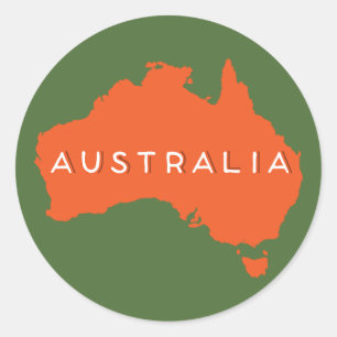 Sticker Rond Silhouette de pays de l'Australie