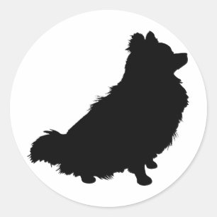Sticker Rond Silhouette de Poméranie