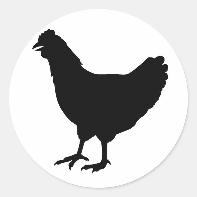 Sticker Rond Silhouette de poulet (Devant)