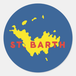 Sticker Rond Silhouette de St Barth