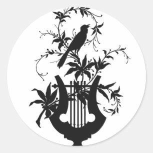 Sticker Rond Silhouette d'oiseau