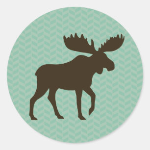 Sticker Rond Silhouette d'orignal