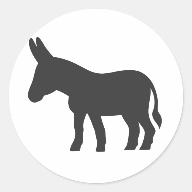 Sticker Rond Silhouette d'une mule (Devant)
