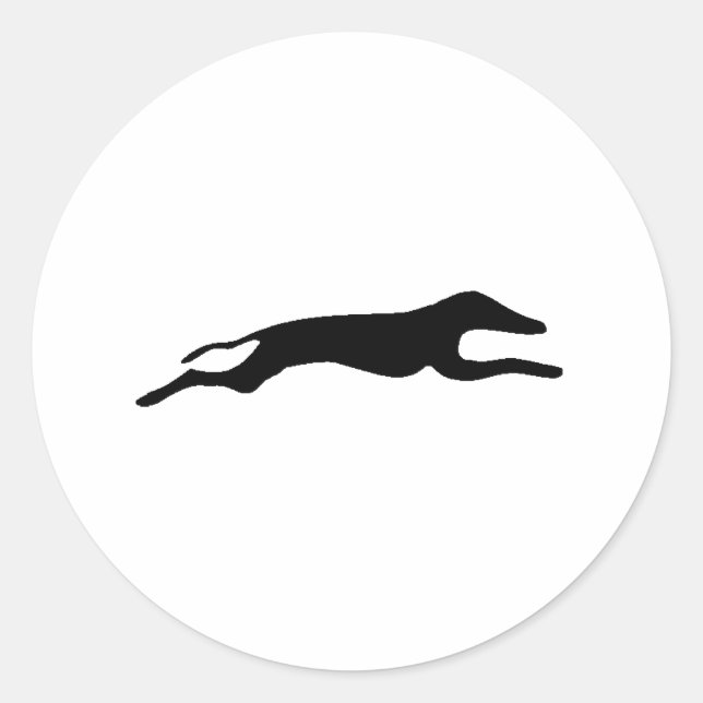 Sticker Rond Silhouette Greyhound (Devant)