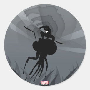 Sticker Rond Silhouette héroïque d'Ant-Man