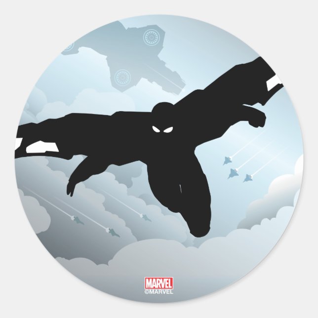 Sticker Rond Silhouette héroïque de Falcon (Devant)