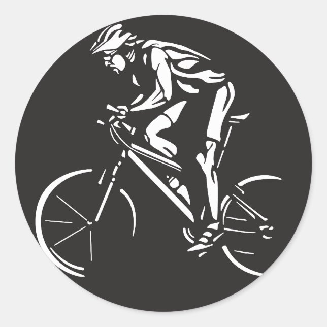Sticker Rond silhouette inverse de l'axe cyclique (Devant)
