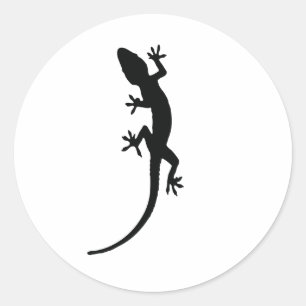 Sticker Rond Silhouette Lizard