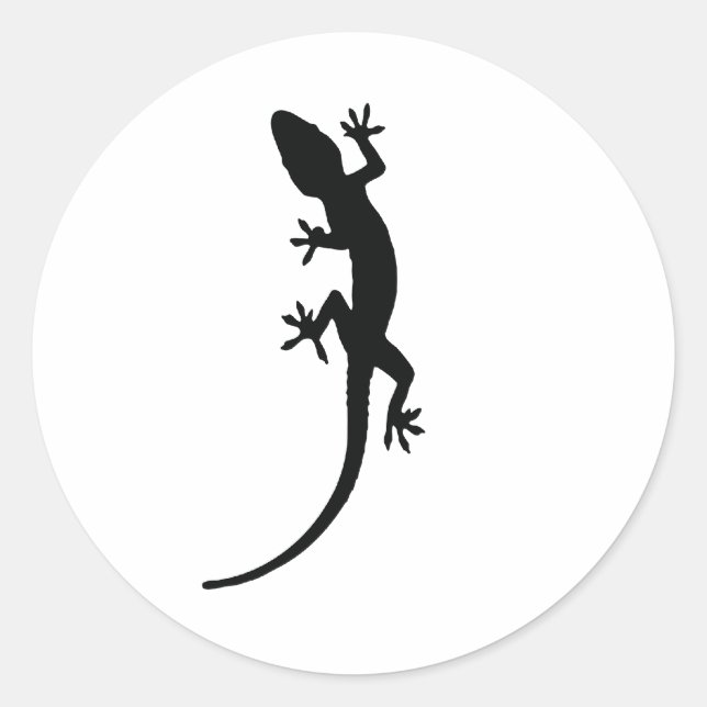 Sticker Rond Silhouette Lizard (Devant)