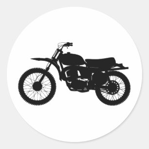 Sticker Rond Silhouette noire du vélo - Choisir la couleur arri