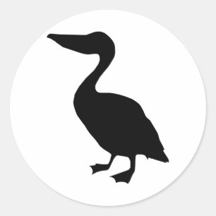 Sticker Rond Silhouette pélicane
