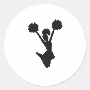 Sticker Rond Silhouette pom-pom girl