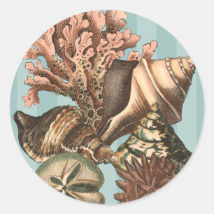 Sticker Rond Silhouette Sea Life