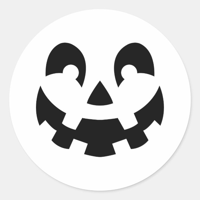 Sticker Rond Silhouette simple Citrouille sculpté Halloween (Devant)